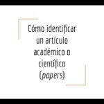 como saber si es articulo cientifico