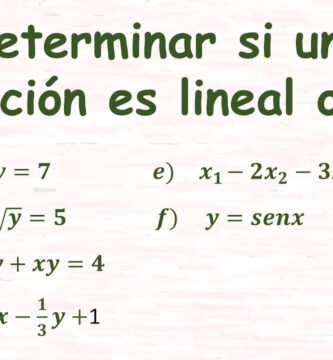 como saber si es ecuacion lineal