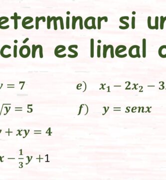 como saber si una ecuación es lineal o no